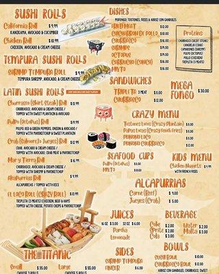 Sushi World * Food Truck Menu