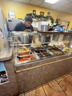 Talk about selection.... Victor is fixing my 30 breakfast tacos. AMAZING!!