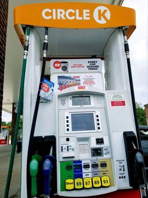 Full range of fuels available at CIRCLE K in Macon, Georgia.