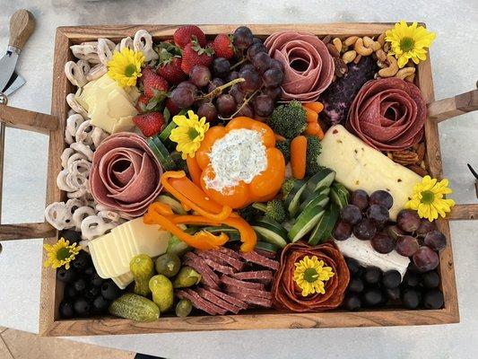 Add this yummy Charcuterie board to your order or bonfire today! Call us for details!