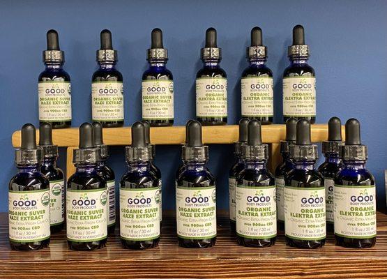 CBD Strain Specific locally grown, processed and bottled by Good Body Products - USDA organic certified.