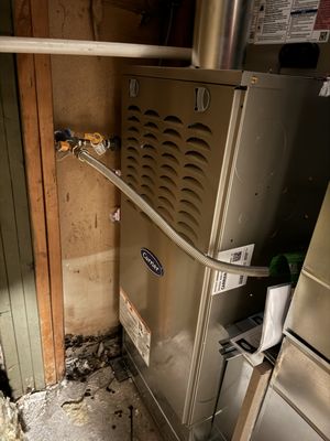 Furnace with new gas line for water heater, added gas shut-offs.