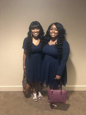 My sister and I. This picture was taken after we were done singing in the choir for Easter 2022.