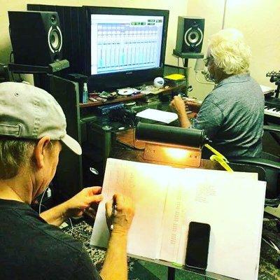 Billy engineering and guitarist Eugene Moles in the studio! www.songwriterdemo.com