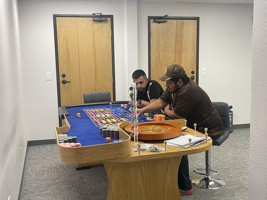 Our roulette table.