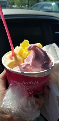 Pineapple and Watermelon frozen yogurt