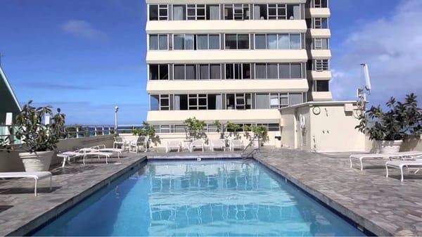 View from the pool recreational deck.