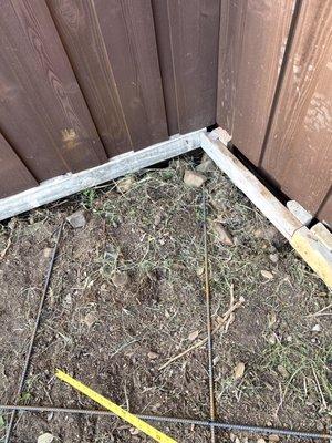 Soil not prepped , edge rebars poorly done