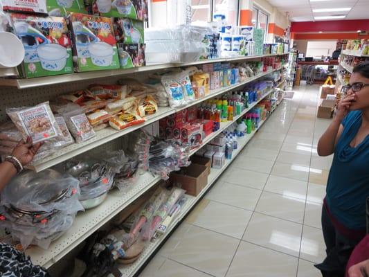 Supermarket interior.