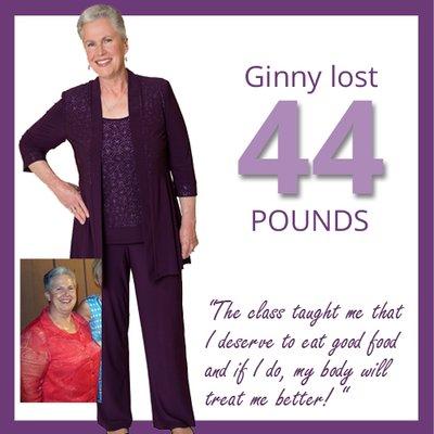 Ginny lost 44 pounds and stopped yo-yo dieting with Nutrition 4 Weight Loss.