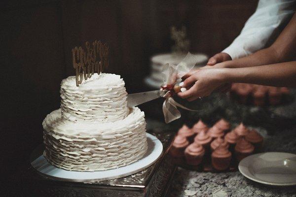 Ruffled Buttercream Wedding Cake