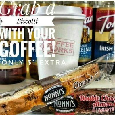 Need a little something extra with your coffee? Add a biscotti for only $1.00 more!