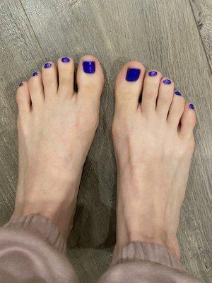 fun color - my first pedicure in ages