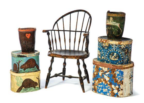 Vibrant Wallpaper Boxes, Windors and Firemans Bucket to be sold March 28, 2020 at Garth's Country Americana Auction