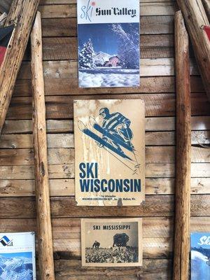 OUTSTANDING collection of vintage ski posters are located inside the chalet!