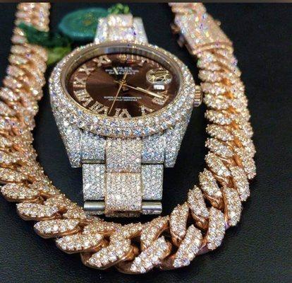 Diamond Chain With Diamond Rolex