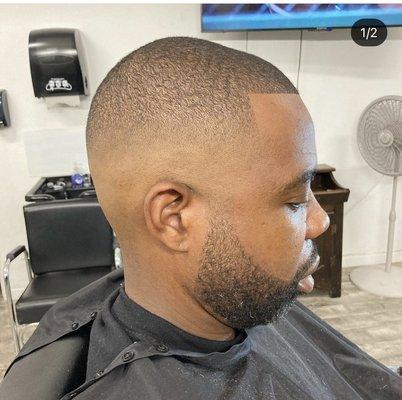 Skin high fade with the beard line up