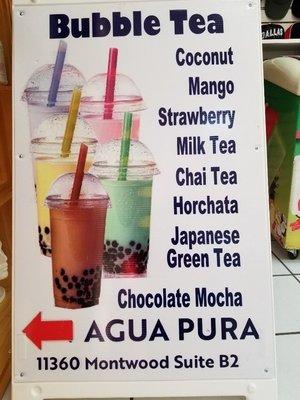 Boba menu