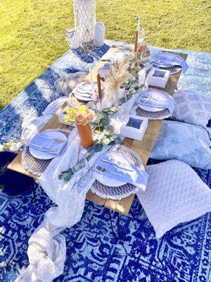 Our Boho Picnic with a blue scheme