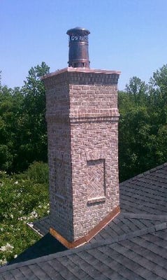 Custom brick work , copper crock, and rain pan.