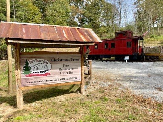 Look for the RED CABOOSE on the corner of NC Highway 107 and Bee Tree Road!