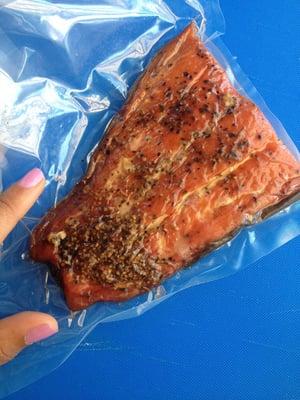 Peppered alder smoked salmon