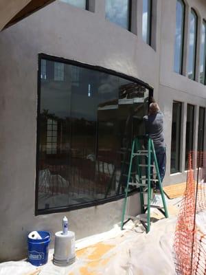 Finishing up on installing a six panel Miter glass