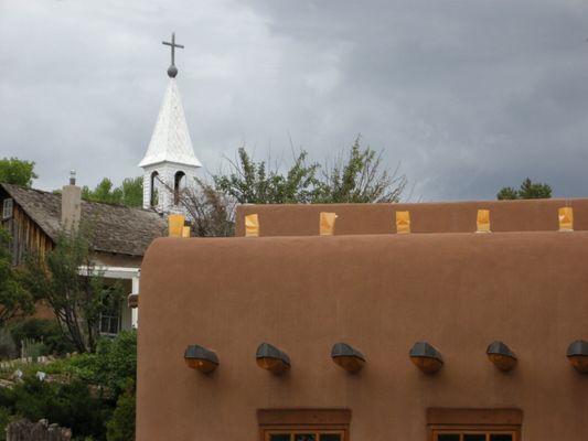 Adobe walls and church