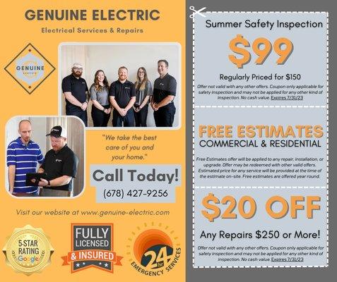 Don't miss out on our summer promotions! Limited time offer, expires July 31. Call today to claim your savings!