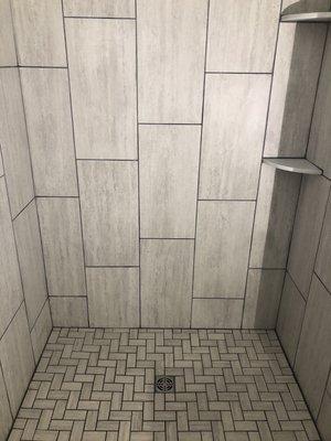 Remodeled tile shower