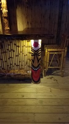 The Tiki God id lit up.