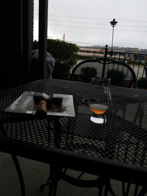 Cigar, Bourbon, Patio on a fall day.