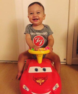 Michael loves his car! Thank you Jose!