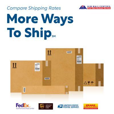 We offer shipping services from DHL, FedEx, UPS and USPS