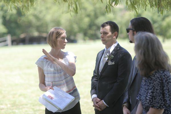 Making sure the ceremony goes off without a hitch!  Photo Credit: Penguin Ballet