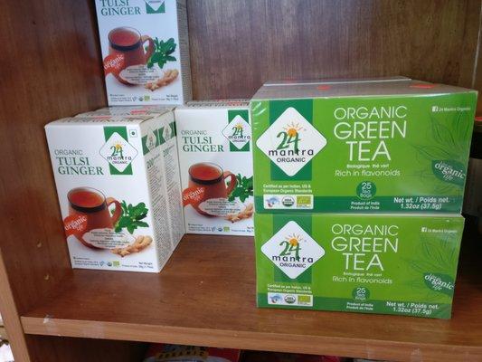 Organic Green Tea and Organic Tulsi Ginger Tea