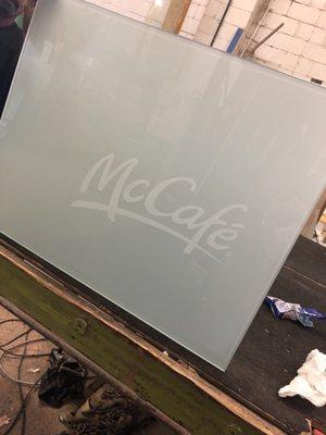 When I visited Dundy Glass, I was impressed to see they were doing work for the "McCafe" McDonald's