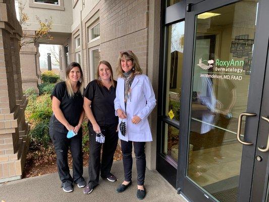 Opening day at  RoxyAnn Dermatology with Dr. Mendelson, Michelle and Tanya