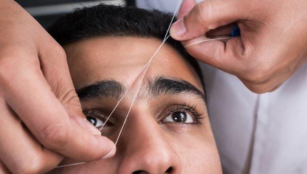 men eyebrow threading