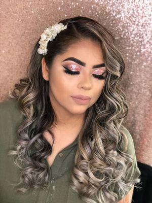 Bridal Cut-crease with Glitter