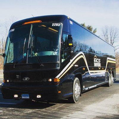 All of our coach buses come with high speed internet, power outlets  and TV/DVD.