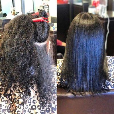 Thick natural hair wash and set. By Yoneisy.