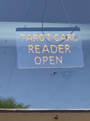 Open for readings sign