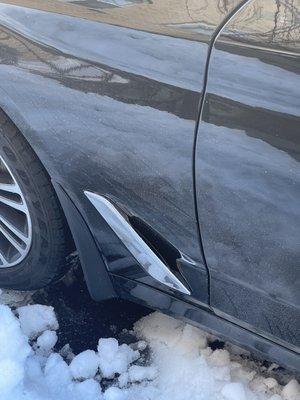 They even replaced my mud guard. And look at that shine even after driving back In snow.