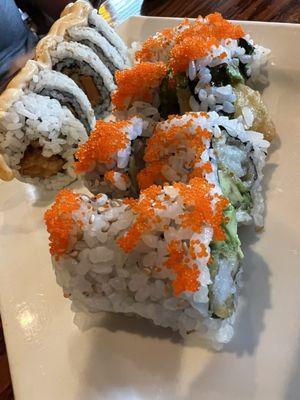 Veggie Tempura Roll and Shrimp Tempura Roll