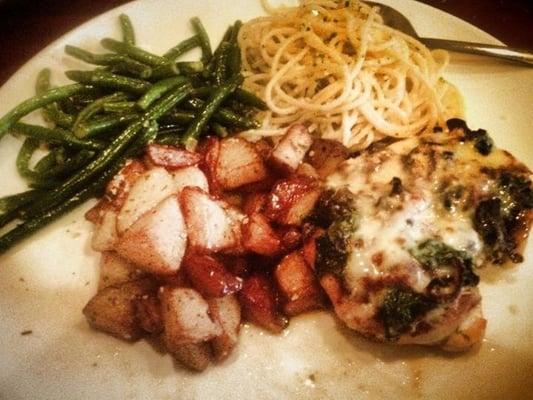 Fontina chicken- could use a little more "saltiness" to the roasted potatoes...but otherwise it is FABULOUS!!!!