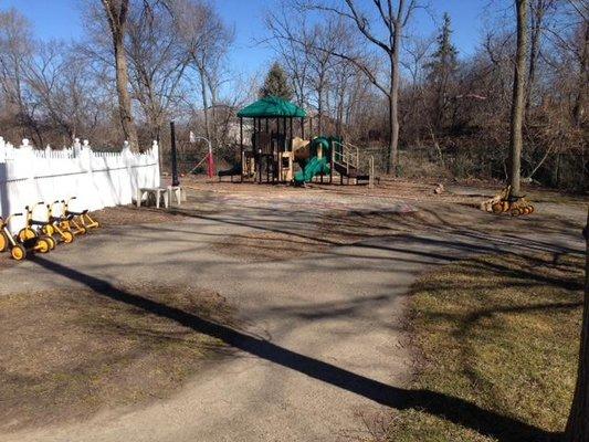 The large playground where the children have plenty of room to run and play!