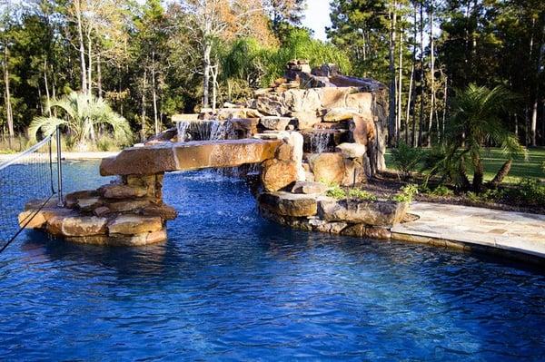 Natural rock waterfalls and rock bridge.