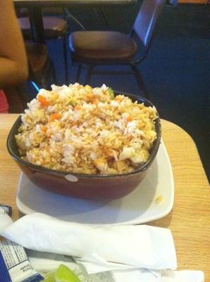 The order of rice with shrimp was HUGE and delicious!