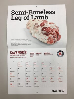 Savenor's Market showcases their high quality meats with the calendar they hired us to print.